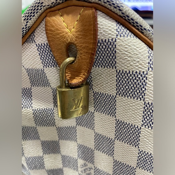 Louis Vuitton Speedy 30 Damier Azur Boston Back Checkered Pattern. Made in USA - Picture 16 of 17